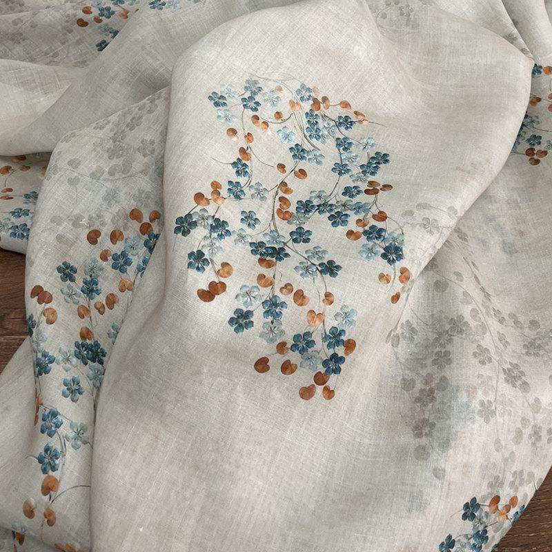 布久以逅轻薄苎麻复古汉服汉元素布料改良旗袍中式上衣面料莎韵