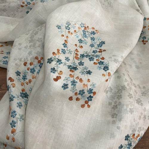 布久以逅轻薄苎麻复古汉服汉元素布料改良旗袍中式上衣面料莎韵