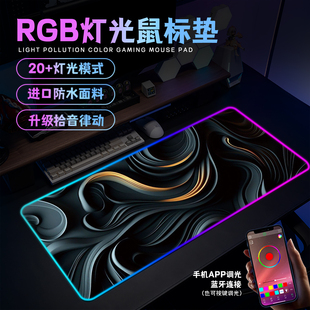 RGB发光鼠标垫超大宿舍笔记本电脑桌垫动漫电竞fps游戏加厚键盘垫