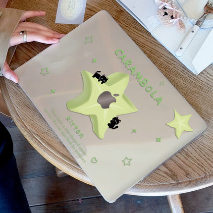 ins杨桃猫咪适用苹果华为电脑macbook15保护壳mac笔记本电脑2025新款M2pro15寸macbookair13膜M3轻薄冰晶壳