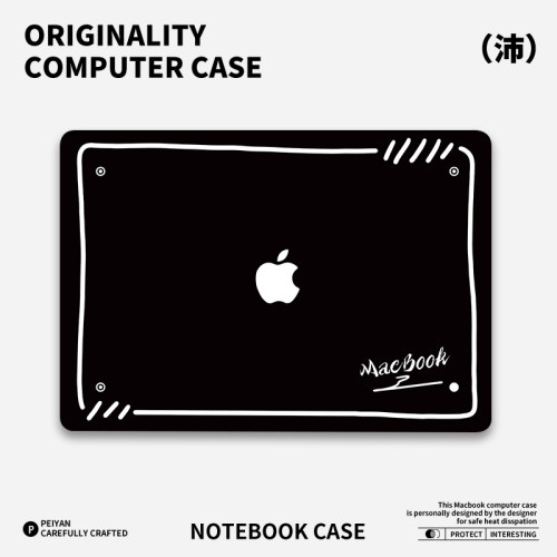 ins风黑白漫画适用苹果华为电脑macbook15保护壳mac笔记本电脑2025新款M2pro15寸macbookair13膜M3轻薄冰晶壳