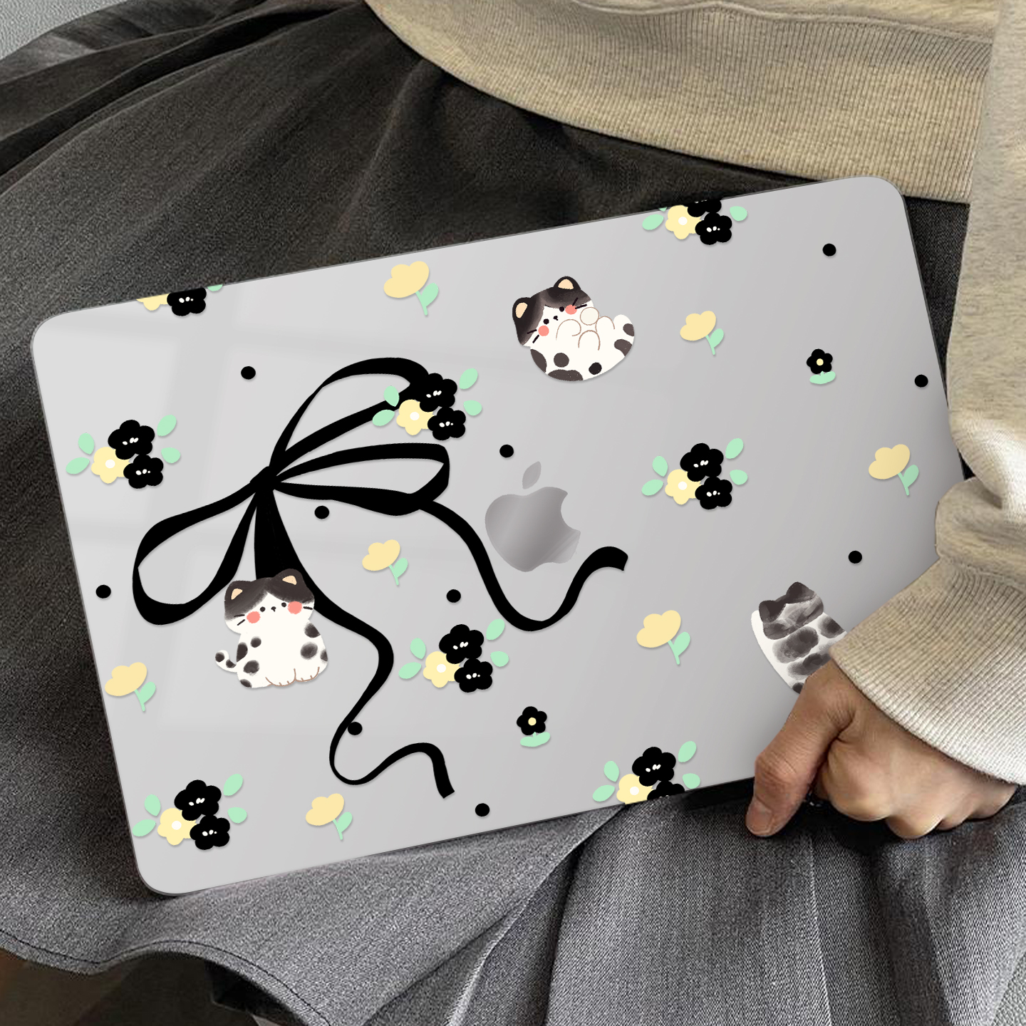 高颜值治愈猫猫适用苹果华为电脑macbook15保护壳mac笔记本电脑2025款M2pro15寸macbookair13膜M3轻薄冰晶壳