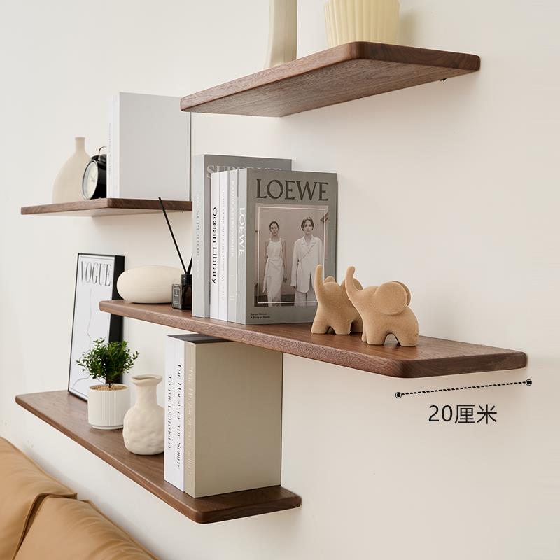 黑胡桃木原木木室板置物架一字隔板实木厨北美008FSA级房卧厅收客