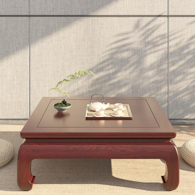 木炕桌老15003木炕几矮桌茶飘桌中式家用榻榻米窗桌实榆吃饭桌飘