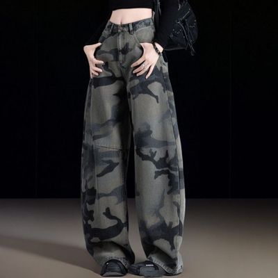 迷彩印花牛仔裤女款爆款