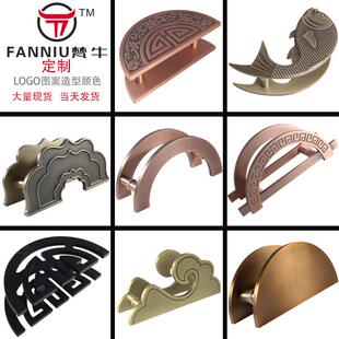 新中式玻璃门半圆拉手宴会厅木门对装古铜把手酒店包厢推拉木门把