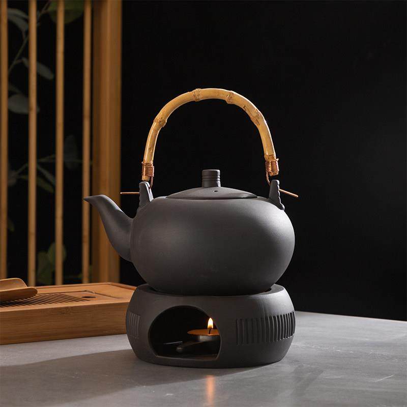 朱泥大茶壶煮茶器提梁泡茶陶壶煮茶壶烧水壶陶瓷泡茶单壶罗纹壶炉,餐饮具,茶壶,淘宝优惠券,粉丝福利购,淘宝优惠卷