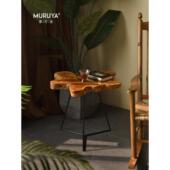 印尼原装 进口柚木边几原木茶几ins风角几民宿客栈北欧实木设计师