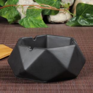 创意个性 烟灰缸带盖大号陶瓷家用茶几新中式 办公室防飞灰紫砂摆件