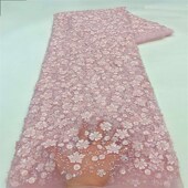 新款 亮片加小珠管l高端刺绣网纱透气面料舞台表演服服装 面料lace