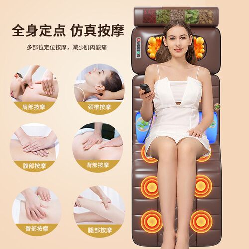 颈椎按摩器仪全身颈p部腰部背部按摩垫电动枕头家用床垫靠椅垫