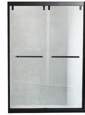 不锈钢整体淋浴房干湿分离隔断一字型浴室卫生间家用玻璃门洗澡间