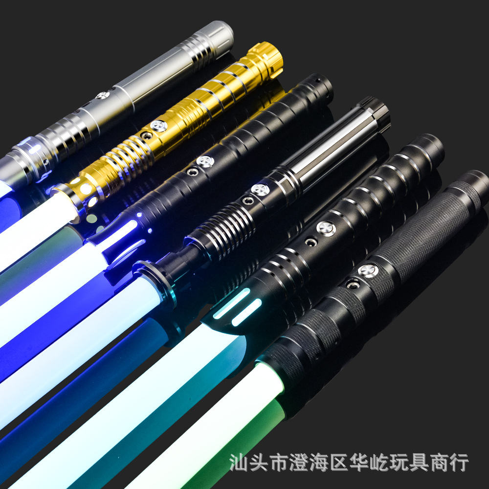 星球大战激光剑二合一可伸缩金属光剑儿童发光玩具光剑跨境