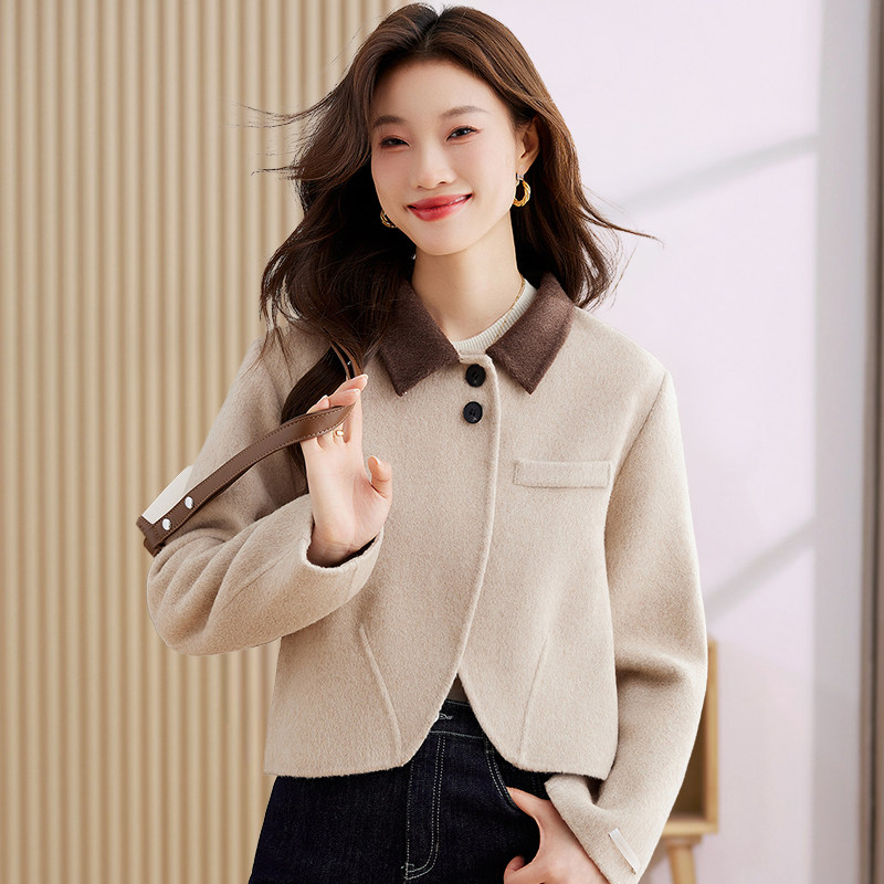 设计感小众毛呢外套女短款春季2024新款时尚气质女士端庄呢子上衣