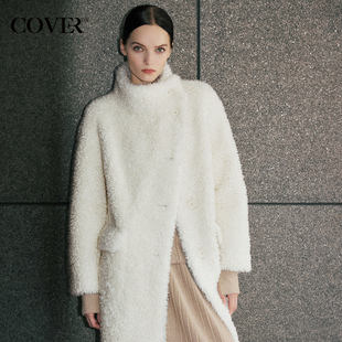 毛毛大衣 白色环保仿皮草外套女长款 COVERINS 博主同款