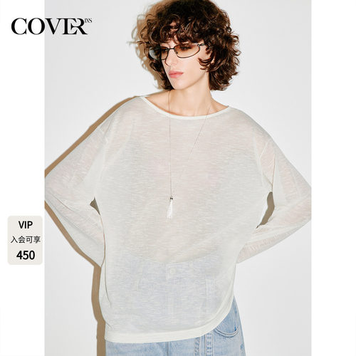 【会员专享价】COVERINS宽松苎麻薄针织罩衫女夏季CC36106180