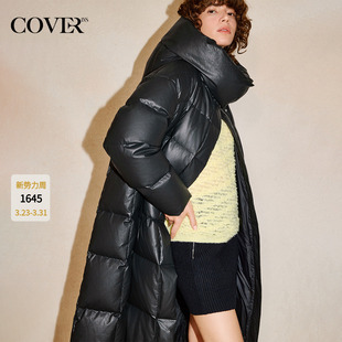 CC35508180 新款 COVERINS高克重鸭绒立领连帽羽绒服女长款 2025冬季