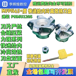 MFPN45°度 GM刀 快进给内冷高效铣刀盘双面10刃PNMU1205ANER