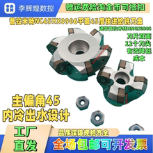 普拉米特NC45HX0906平面45度快进给铣刀盘HNGX0906双面12刃带内冷