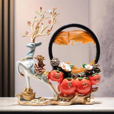 梅花鹿新中式客厅摆件实木装修风格搭配工艺装饰品玄关电视柜摆件