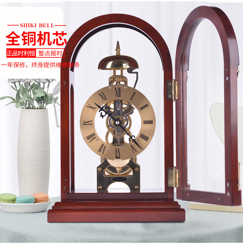 北极星全铜机械机芯报时古典欧式D客厅摆钟壁炉座钟仿古实木座钟