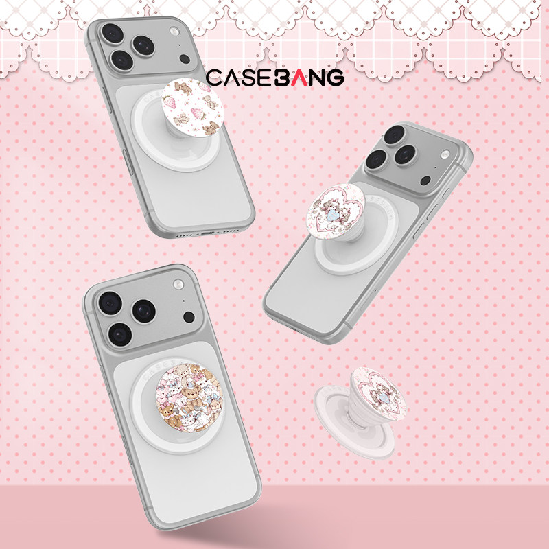 CASEBANGx固体牛奶联名好梦戏团系列磁吸气囊手机伸缩可拆卸防摔卡通支架图片