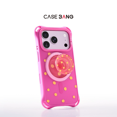 CASEBANGx悸动粉波点磁吸气囊手机伸缩可拆卸防摔波点百搭手机支架