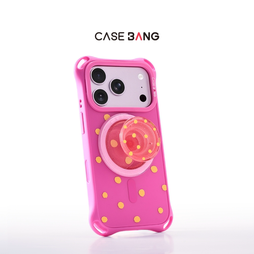 CASEBANGx悸动粉波点磁吸气囊手机伸缩可拆卸防摔波点百搭手机支架