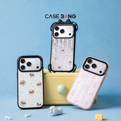 CASEBANGx芋泥波波联名自在小狗系列适用iPhone17ProMax/17Pro/17e/16promax/15pro可拆卸磁吸背盖苹果手机壳