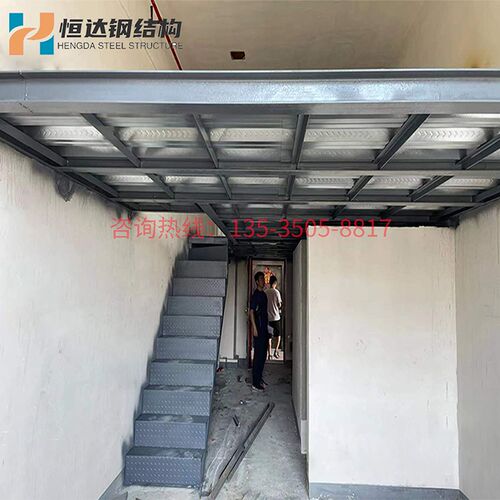 广州钢结构阁楼搭建平台室内二层复式loft公寓钢混隔层商铺搭楼梯