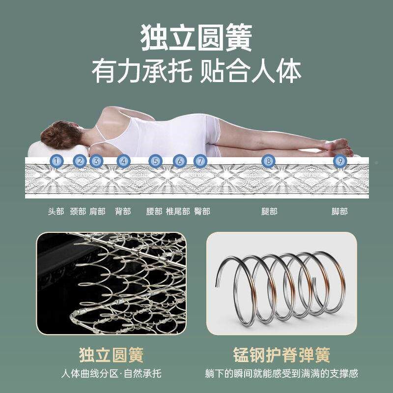 弹软簧床垫双人YUM20c直m两厚1.8米乳胶垫1.5米椰棕床垫硬用工厂