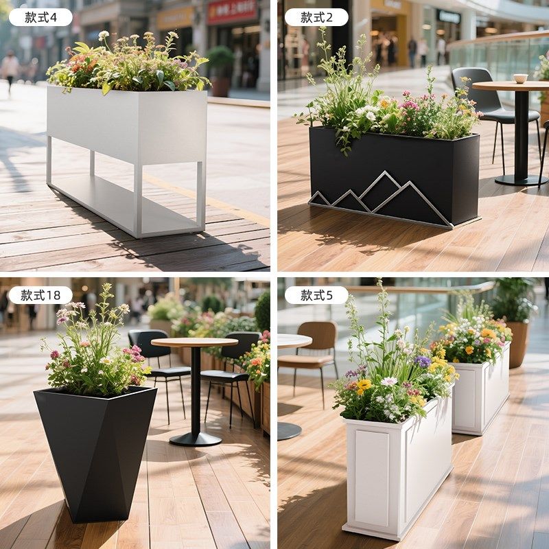 精选户外铁艺花箱定制围栏室外摆街道不锈钢花槽长方形花盆样品屋,商业/办公家具,花坛/花箱,淘宝优惠券,粉丝福利购,淘宝优惠卷