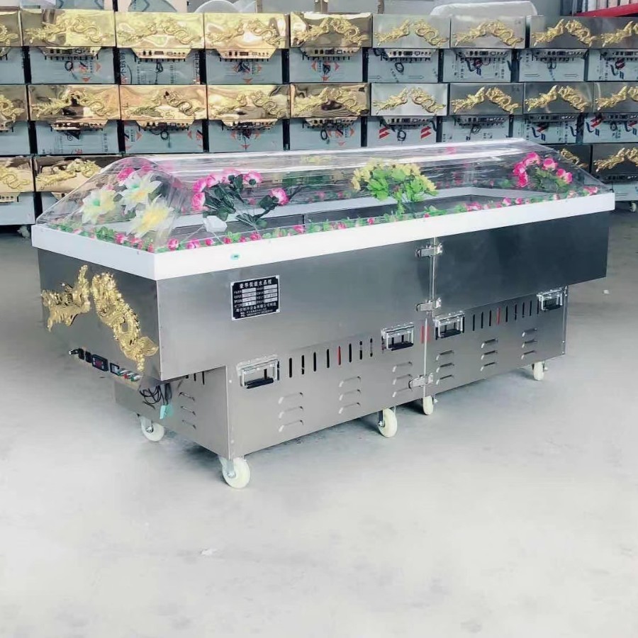 殡葬水晶棺冰棺冷冻棺材不锈钢冷冻冷恒温水晶棺现货 水晶棺