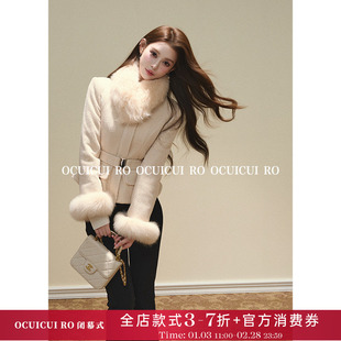 CUICUI崔崔【乱世佳人】气质狐狸毛领小香风外套收腰显瘦保暖上衣