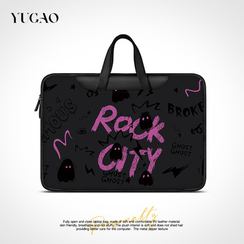 YG紫色小幽灵笔记本电脑包手提