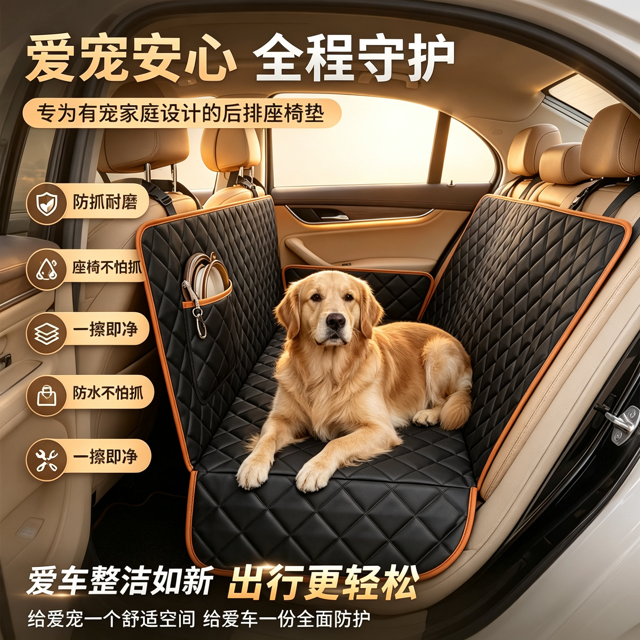 车载宠物垫后排大型犬专用汽车坐垫防水防脏神器宠物狗垫全车型款