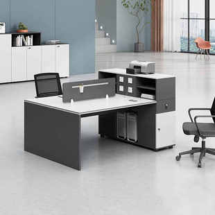 简约现代职员办公桌椅组合46双人员工位办公室卡座财务电脑办公桌