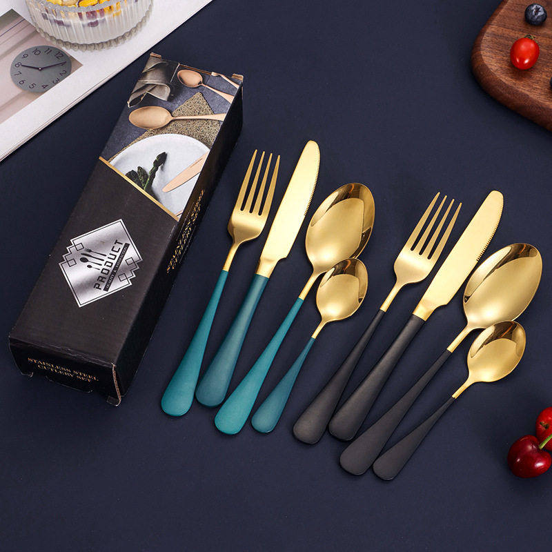 跨境亚马逊1010西餐牛排刀叉勺套装6人刀叉勺礼盒不锈钢餐具套装,餐饮具,叉/勺/筷套装,淘宝优惠券,粉丝福利购,淘宝优惠卷