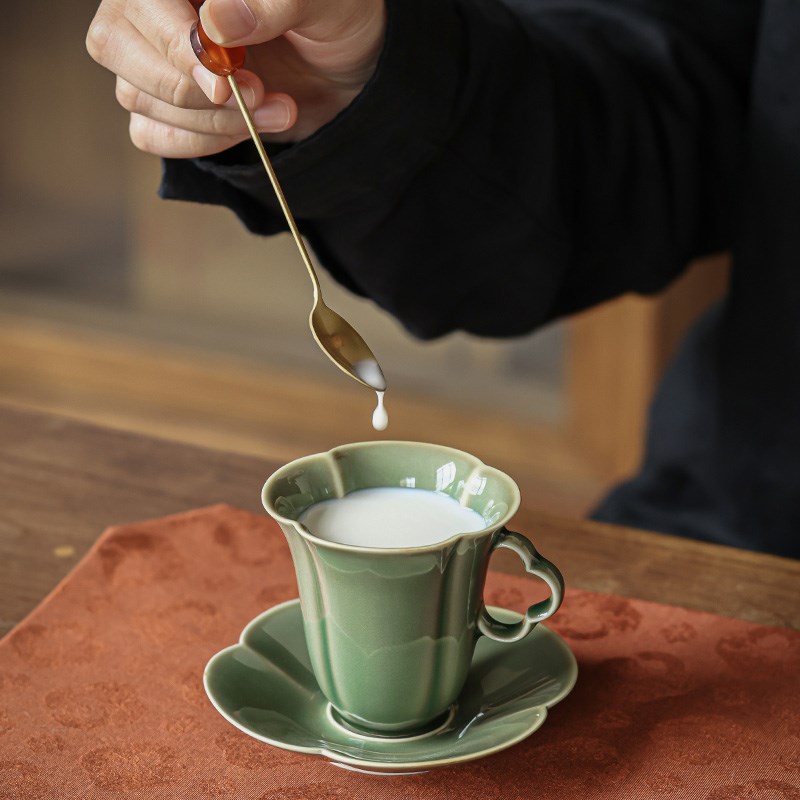 现货速发越窑青瓷泡茶杯中式手工情侣杯马克杯咖啡杯子精致礼盒套