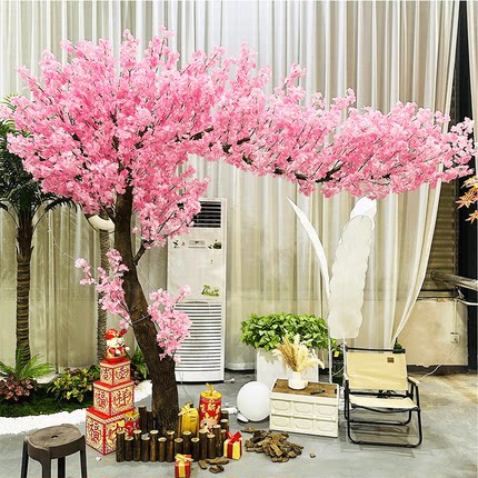 仿真樱花许愿树假花落地室内网红植物盆栽大型家居装饰客厅摆件树