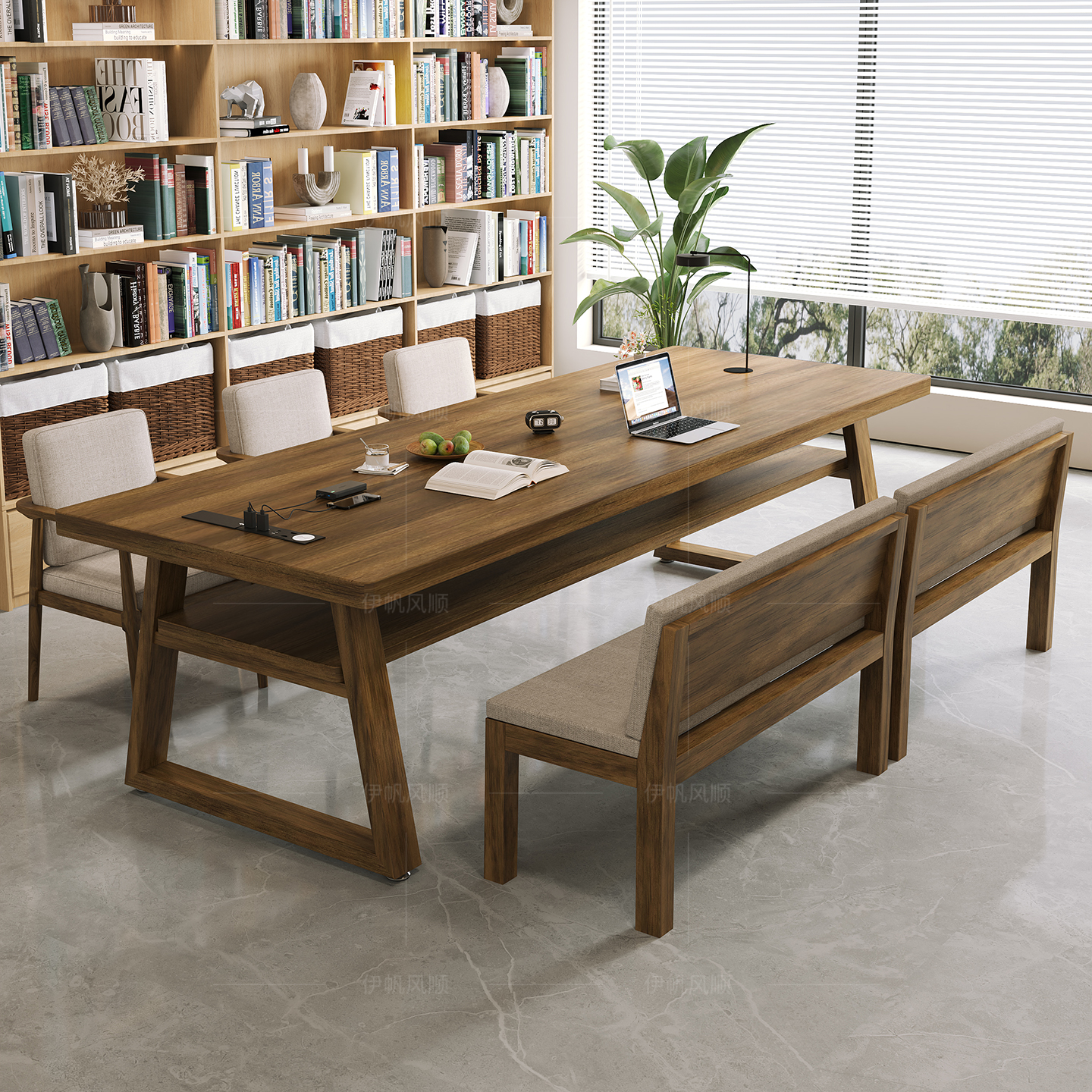 实木书桌餐桌纯实木实心长条桌