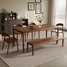 胡桃木实木餐桌书桌去客厅化饭桌长条桌阳台茶桌家用大板榫卯复古