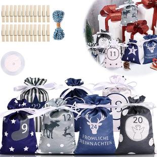 Calendar Advent Gift Bags 24Pcs Merry Christmas