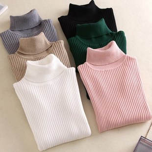 Autumn Winter Turtleneck Sweater 高领 Women Elastic Sweaters