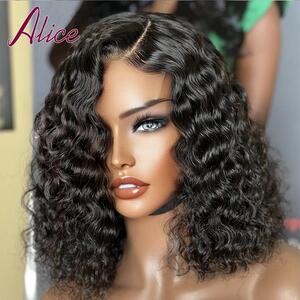 Alice 100%Human Hair 4x4 Lace Closure Water Wave Wig 12inch