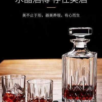 Crystal glass wine bottle decanter set with whisky storage