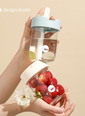香港AKS夏季韩式吸管杯女高颜值ins塑料随行杯tritan水杯便携杯子