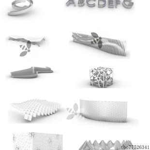 10款景观构筑物grasshopper电池+参数化rhino su犀牛二合一模型