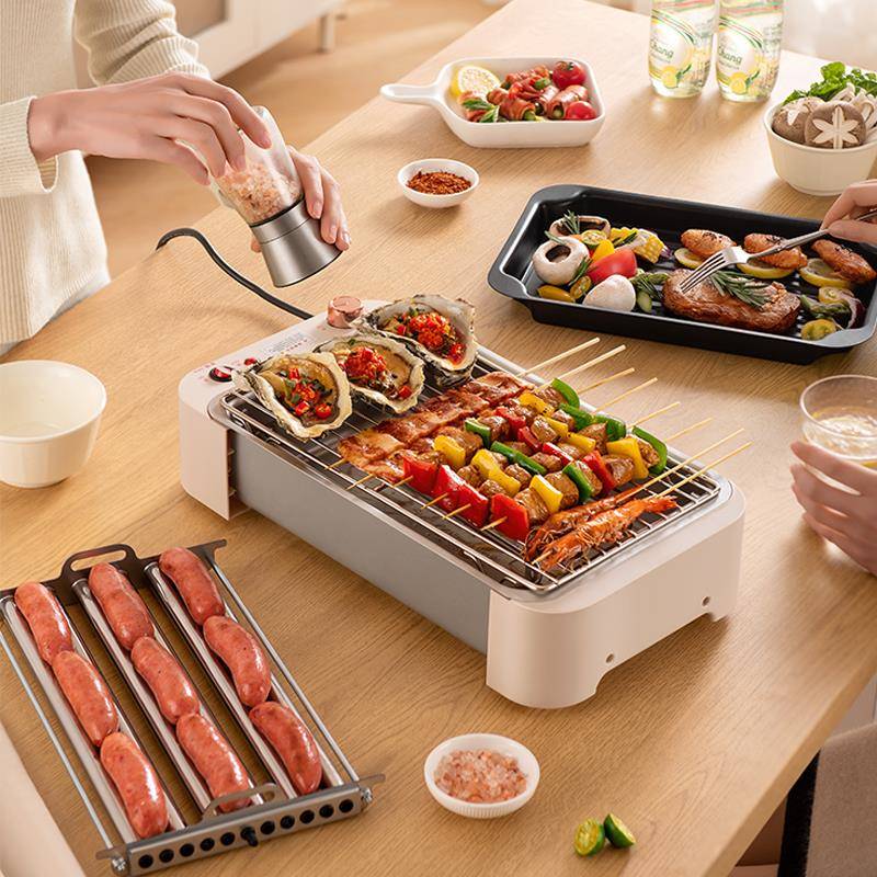 舍美自达15418烤烧肠机热三家用宿全动多功能狗机合电一烤恺架盘