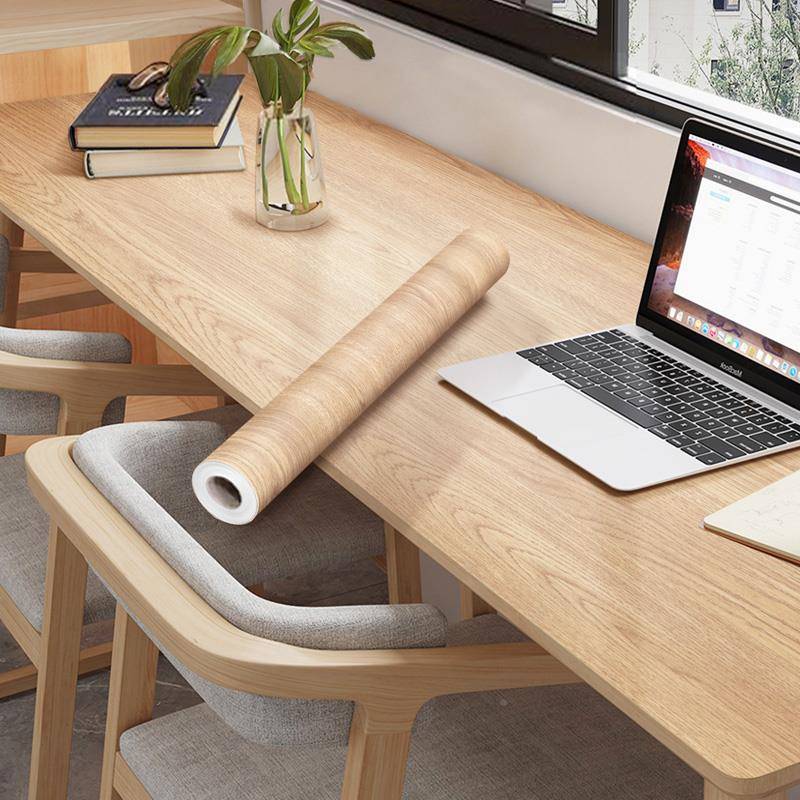 加原01896木柜色厚木色翻新贴纸桌柜木纹仿胡粘木桃家具自门橱子